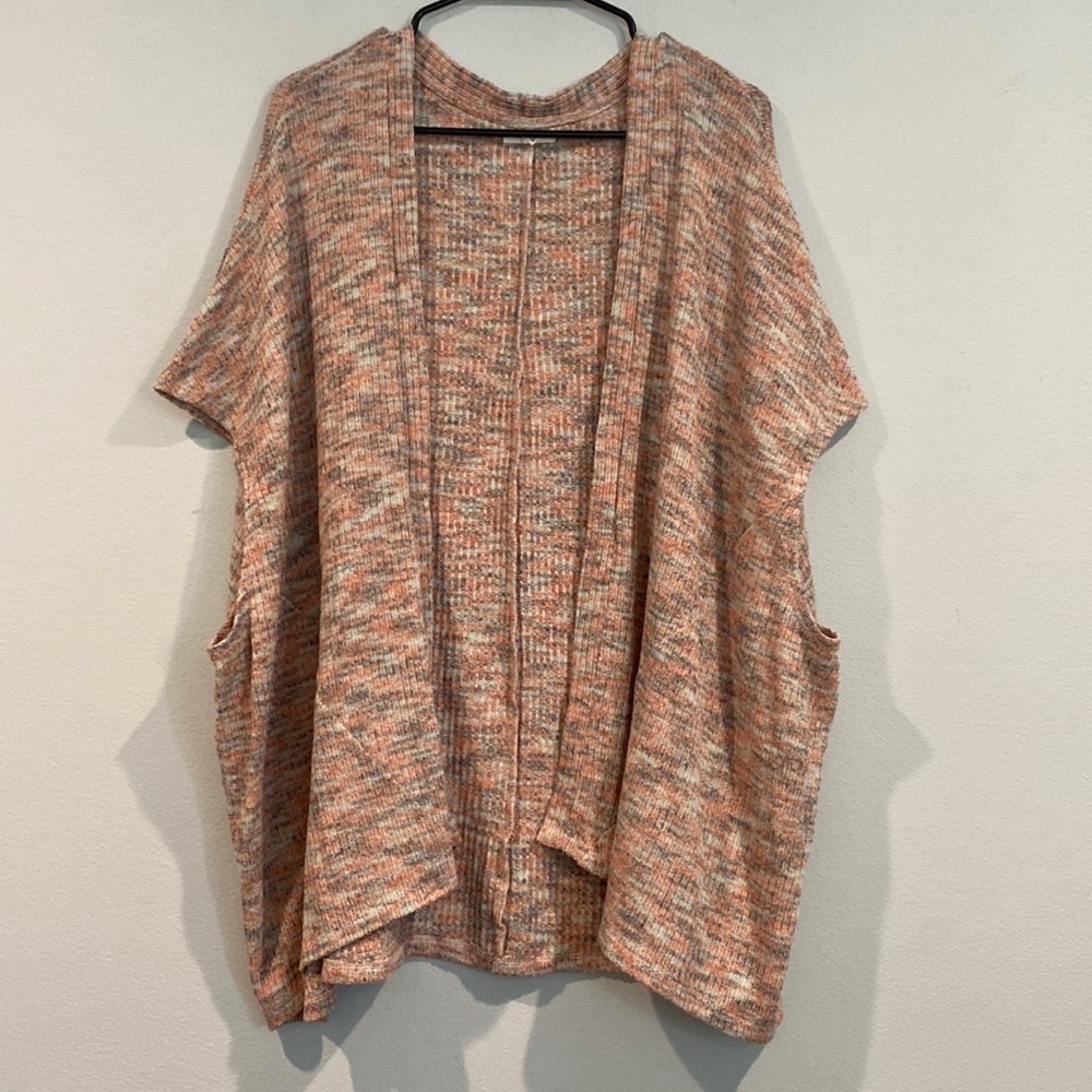 Maurices Pink Heathered Sleeveless Oversized Cardigan - Size S/M Small/Medium